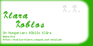klara koblos business card